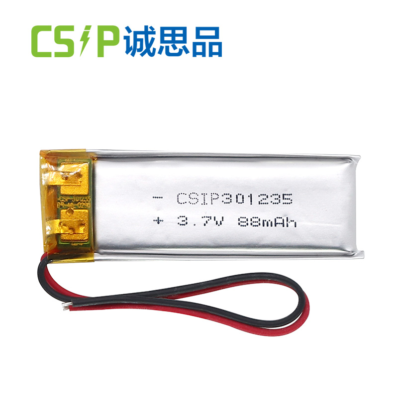 Shenzhen CSIP tiny capacity 301235 3.7V 88mAh Ultra narrow li ion battery