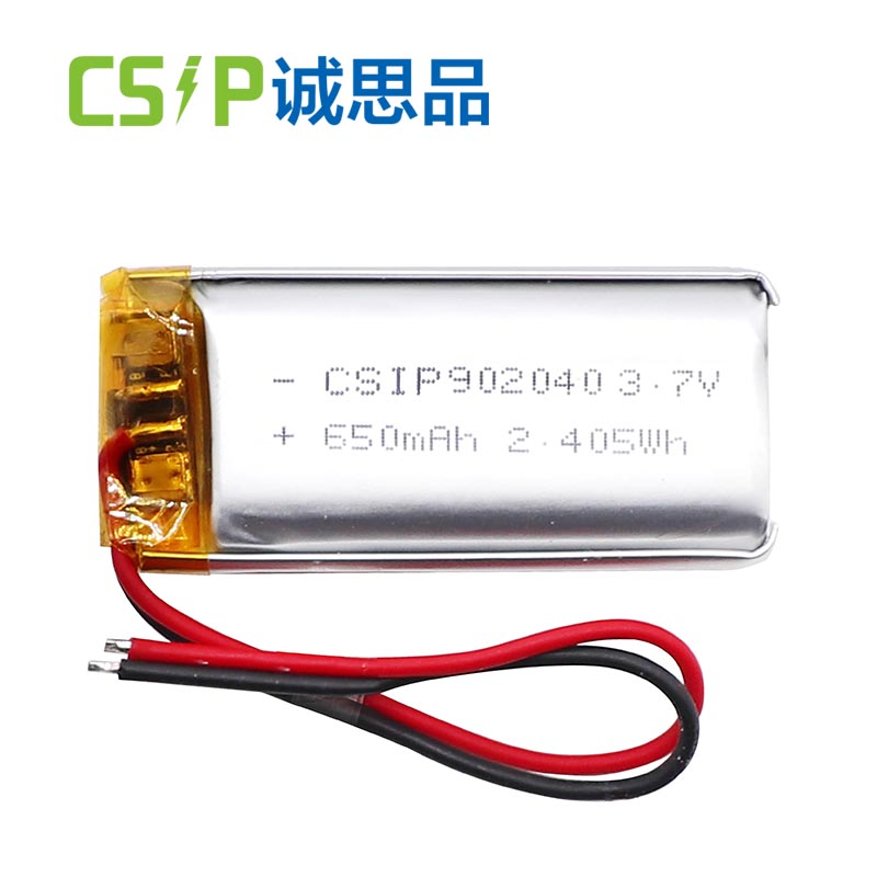 3.8V 902040 650mAh rechargeable lipo battery