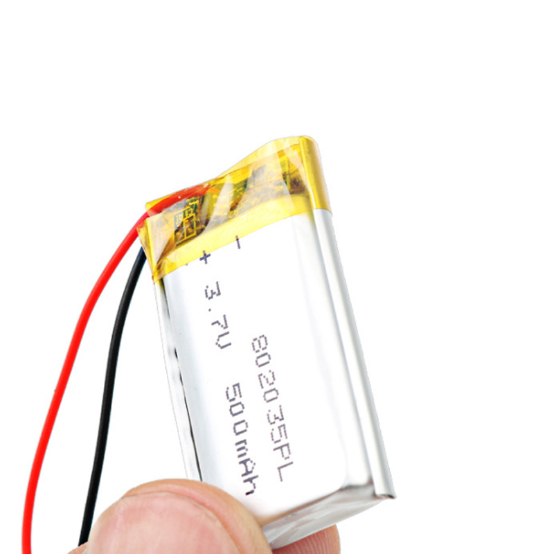 802035 Lithium Ion Polymer Rechargeable Battery, Lipo 3.7 V 500mah 800mah
