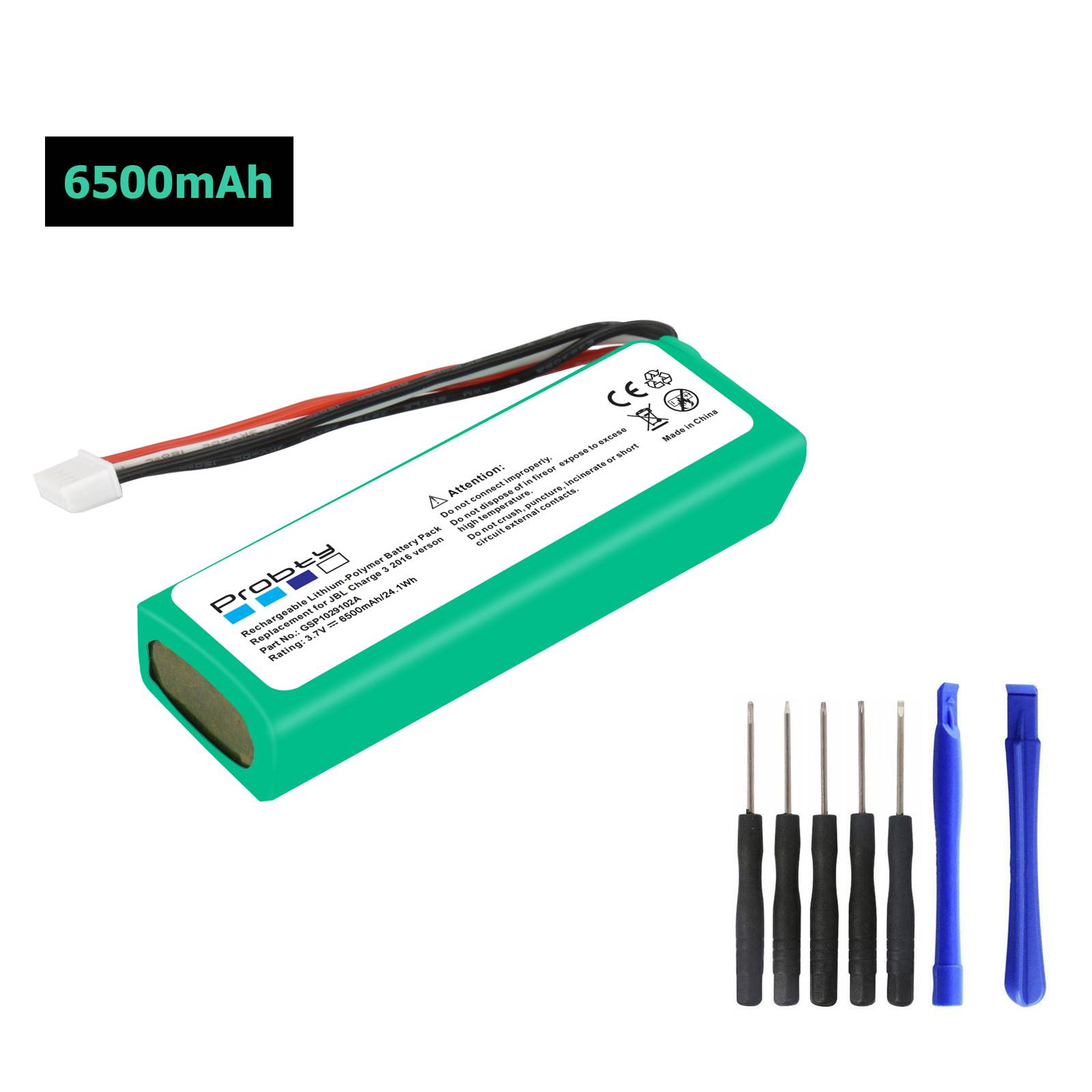 3.7V 6500mAh Battery Bateria GSP1029102A for Charge 3 Replacement for Loudspeaker Speaker Energy Storage Lithium Ion Battery