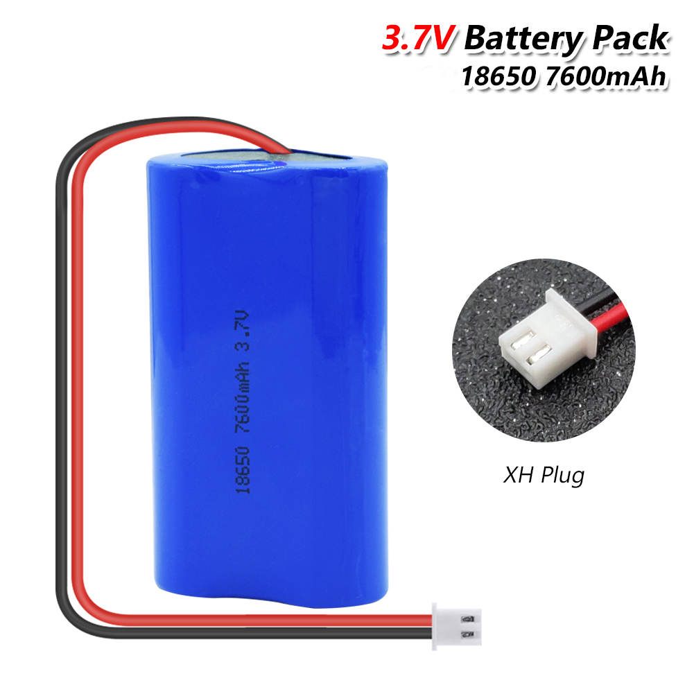 Rechargeable 3.7V 7600mAh 18650 Battery Group Pack Li-ion Lithium Battery Pack 18650 Lithium Replacement Battery With XH Plug