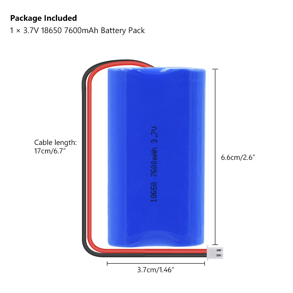 Rechargeable 3.7V 7600mAh 18650 Battery Group Pack Li-ion Lithium Battery Pack 18650 Lithium Replacement Battery With XH Plug