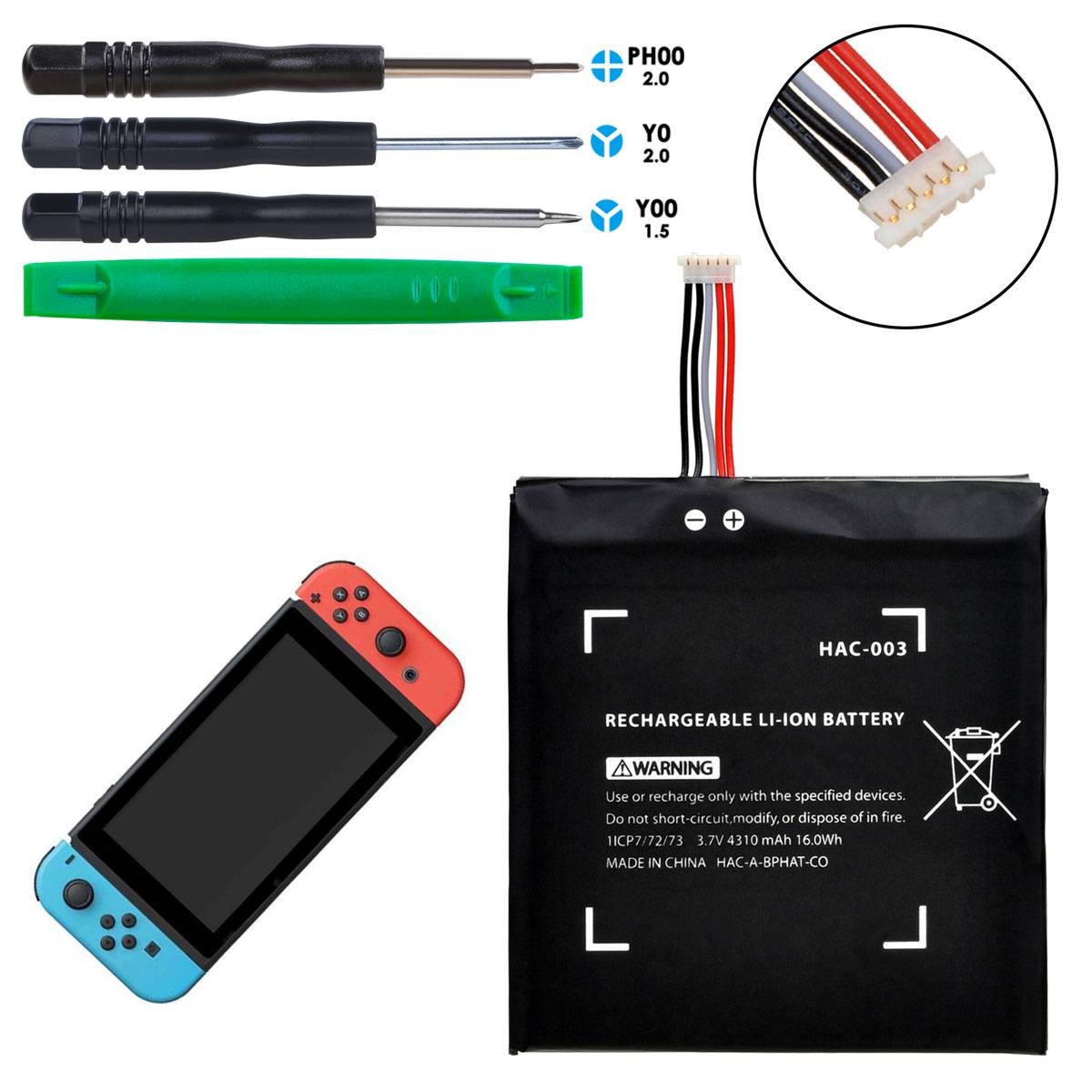 Switch Console Controller 3.7v 4310mah Rechargeable Li-ion Battery With Installation Tools Hac-003 Hac 003 Battery Lithium Ion