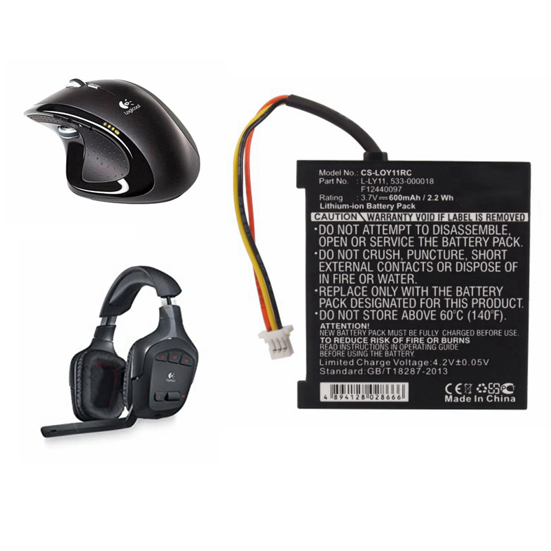 Mouse Headset 3.7V 600mAh Battery MX Revolution Gaming Headset G930 L-LY11 533-000018 F12440097,EXW Price Sell Lithium Battery