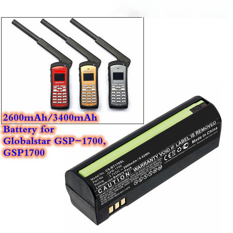 Phone Battery 3.7V 2600mAh 3400mAh for Globalstar GSP-1700,GSP1700